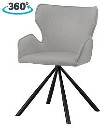 Стул на металлокаркасе поворотный Тантос Светло-серый / черный - Фото предпросмотра