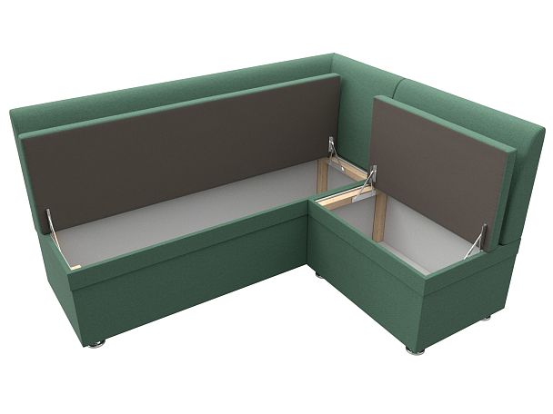 Диван кухонный угловой Уют правый угол Рогожка зеленый - Вид 7