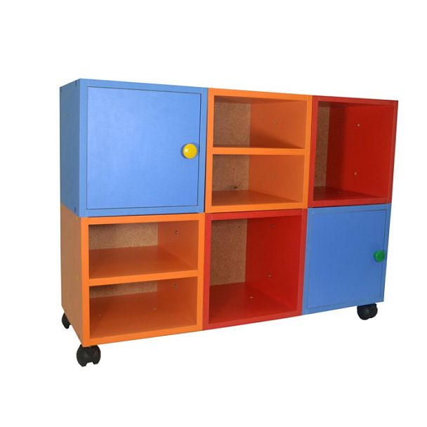 Модульный стеллаж Тетрис, с дверкой, ЛДСП цветной - Вид 8