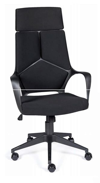 Кресло офисное / IQ / черный пластик / черная ткань - Вид 1