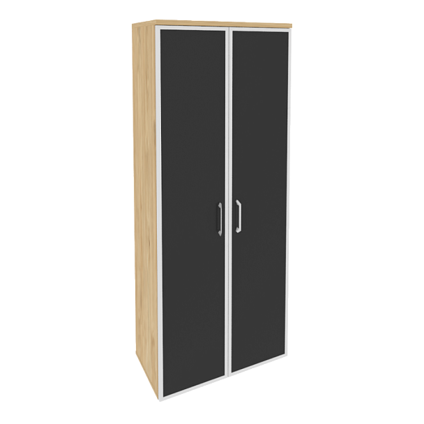 Onix Шкаф высокий широкий O.ST-1.10 R black Тиквуд светлый/Стекло black 800*420*1977 - Вид 1