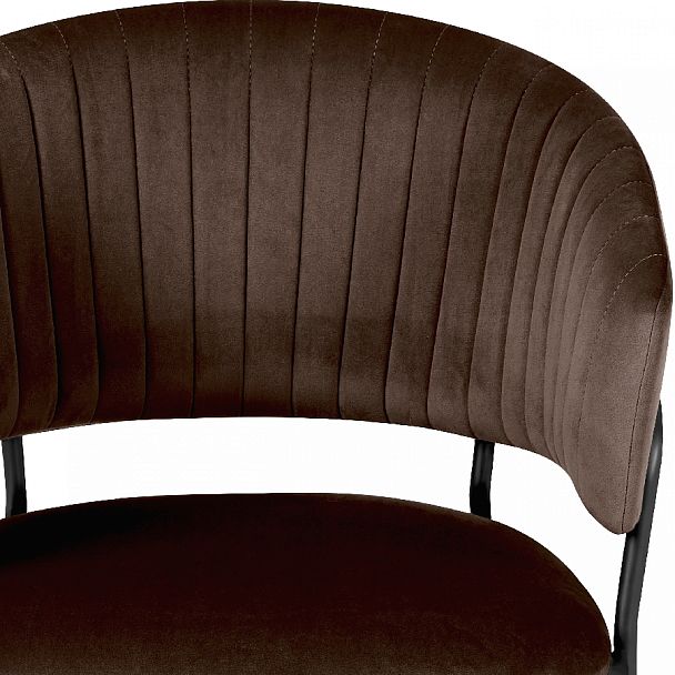 Комплект кухонных стульев Даксон коричневый велюр/черный, 2 шт. - Вид 7