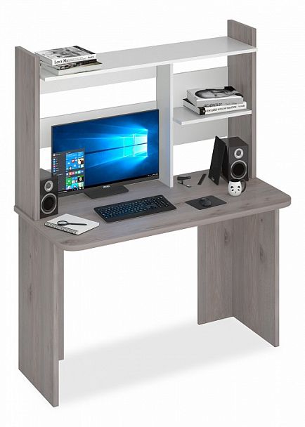 Стол компьютерный Домино Lite СКЛ-Прям120Р+НКЛ-120 Белый/Нельсон - Вид 1