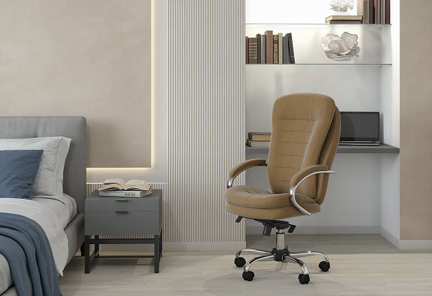 Кресло CHAIRMAN HOME 795, ткань велюр, бежевый - Вид 7