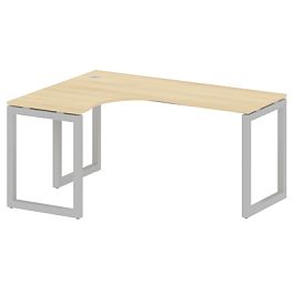 Metal System Quattro Стол криволинейный левый на О-образном м/к 50БО.СА-4 (L) Акация/Серый металл 1600*1200*750 - Фото предпросмотра
