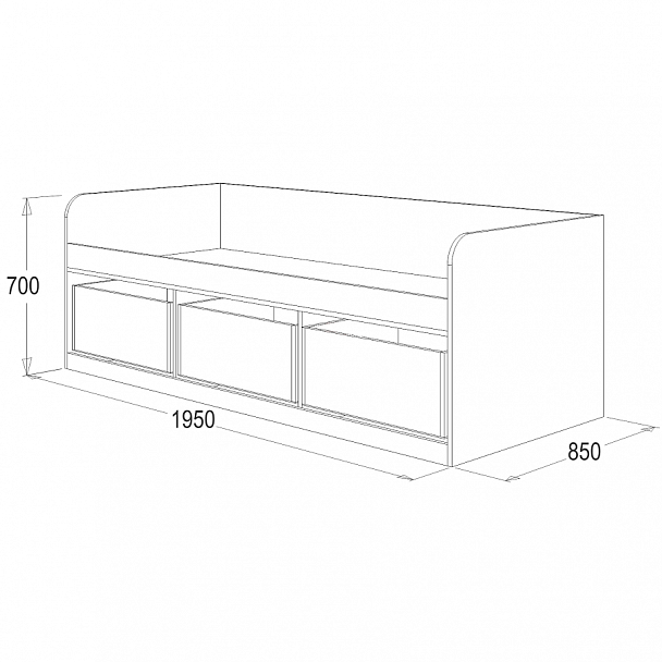 Кровать-8 (800x1900) МДФ - Вид 2