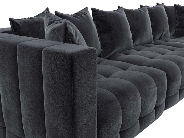 Диван прямой Лига-052 НПБ Лонг Велюр серый - Вид 4