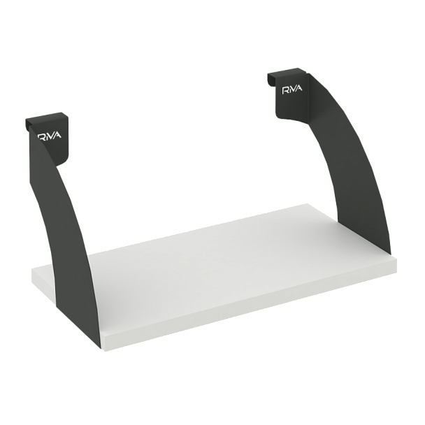 Навесные полки. Кронштейны+ЛДСП полка 400мм MAN-41-4 Белый бриллиант/Антрацит металл 400*220*200 - Вид 1