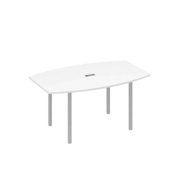 Стол 160 для переговоров на каркасе DUE A4 А4 Б2 111 БП белый премиум / металлокаркас серый - Вид 1