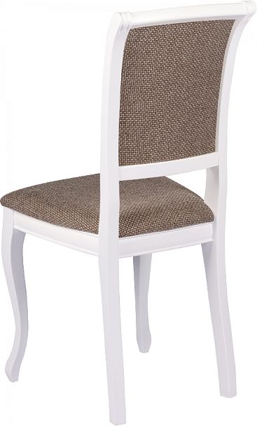 Комплект деревянных стульев с мягким сиденьем Арктос Белый/Коричневая рогожка, 2 шт. - Вид 5