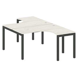 Metal System Quattro Р. ст. криволинейная на П-образном м/к 50БП.РАС-СА-2.3 Дуб наварра/Антрацит металл 1400*2435*750 - Фото предпросмотра