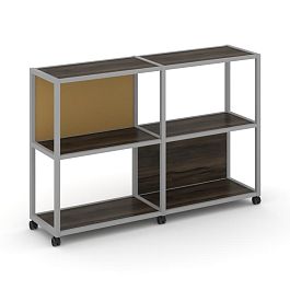 Shelf Mobile Стеллаж 3 уровня 2 секции VR.LT-STK-312.06 Дуб Мали/Металл Серый/W-31 1170*400*1046 - Фото предпросмотра