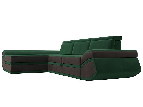 Диван угловой Лига-032 левый угол Велюр зеленый - Вид 3