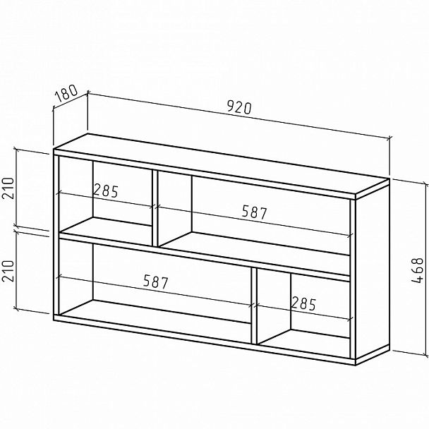 Полка книжная Реал-1 - Вид 2