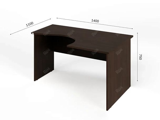 ЛАЙТ / LIGHT RLG005-14x11R Угловой стол 140x100x75 Венге - Вид 3