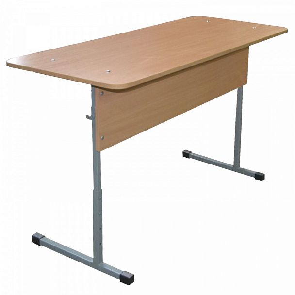 Стол-парта 2-местный регулируемый "Бюджет", 1200х500х520-640 мм, рост 2-4, серый каркас, ЛДСП бук - Вид 1