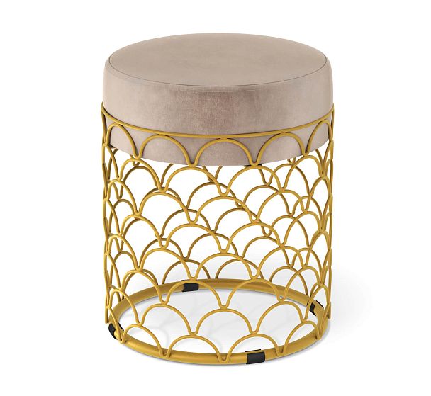 Пуф SHT-B13 латте/золото - Вид 2