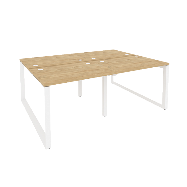 Onix Рабочая станция на О-образном м/к O.MO-D.RS-4.1.7 Тиквуд светлый/Белый металл 1960*1475*750 - Вид 1