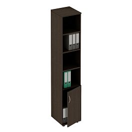 Шкаф для документов узкий Формула ФР 380 венге темный - Фото предпросмотра