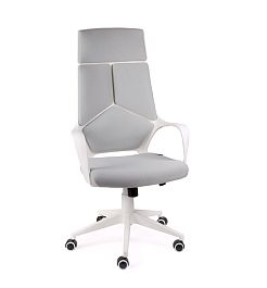 Кресло офисное / IQ / CX0898H-0-53/(white+grey) белый пластик / серая ткань "Кресла для персонала"  ТК-001035000526 серый - Фото предпросмотра