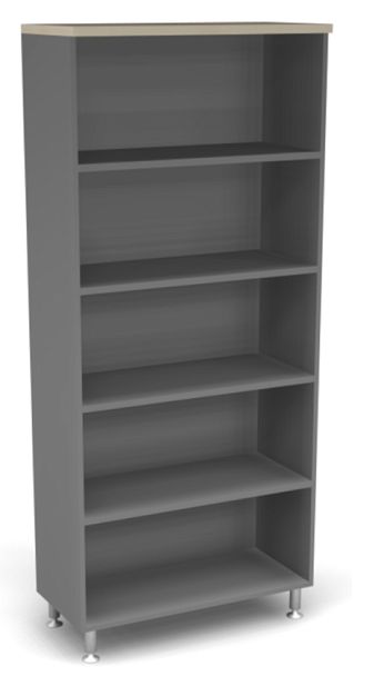 Стеллаж широкий открытый 5 ур Берлин Береза Майнау/Серый ШО5-90 - Вид 1