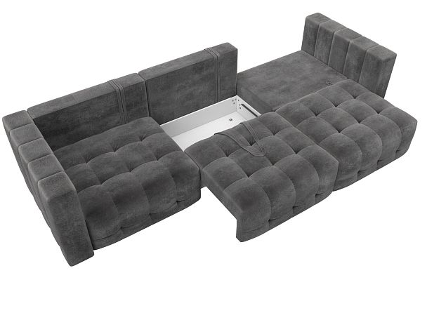 Диван прямой Лига-052 НПБ Лонг Велюр серый - Вид 8