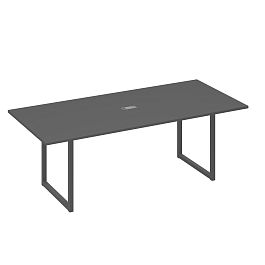 Стол 220 переговорный с металлокаркасом QUATTRO A4 А4 Б4 124 БП антрацит премиум / металлокаркас антрацит - Фото предпросмотра