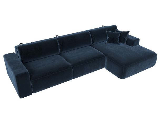 Диван угловой Лига-036 НПБ Классик Лонг правый угол Велюр синий - Вид 5