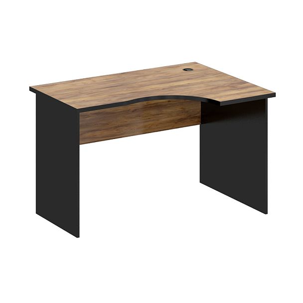 Стол эргономичный, столешница 25 мм "Компьютерные столы"  ПК-ЛОГ-СТЭ120Х90ПД/25-В3-1078 таксония медовая+черный - Вид 1