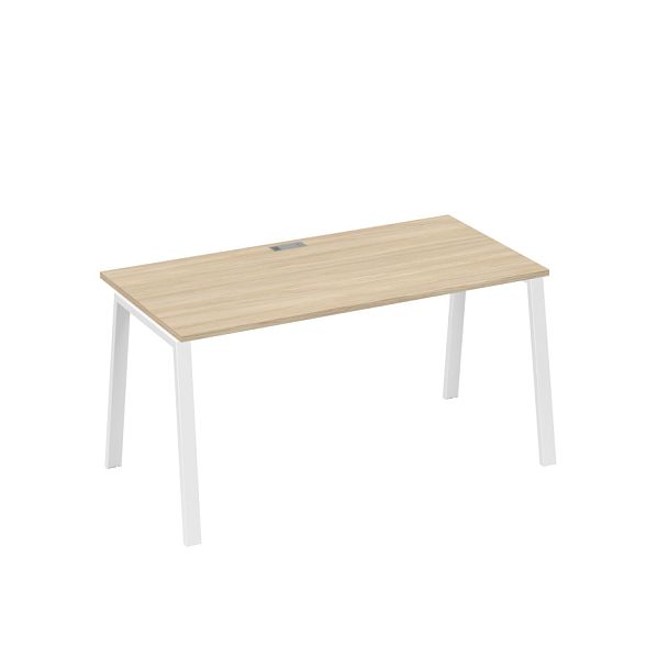 Стол письменный на металлокаркасе TRE A4 А4 Б3 025 БП дуб скандинавский / металлокаркас белый - Вид 1