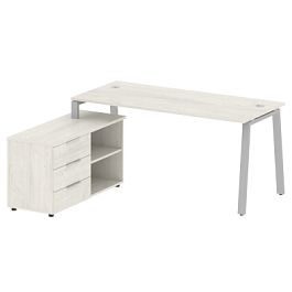 Metal System Р. ст. с тумбой на А-образном м/к БА.РС-СТС-2.4 (L) Дуб наварра/Серый металл 1700*1520*750 - Фото предпросмотра