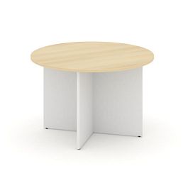 Стайл Проджект Стол переговорный кругл. SN-D.SPRG-004 Акация Лорка/Белый 1180*1180*750 - Фото предпросмотра