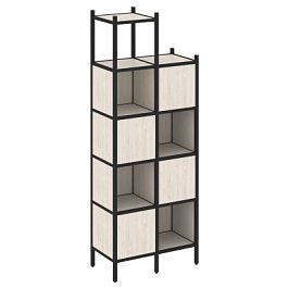 Loft Прямой стеллаж наборный VR.L-20 Денвер светлый/Чёрный металл 862*446*2280 - Фото предпросмотра