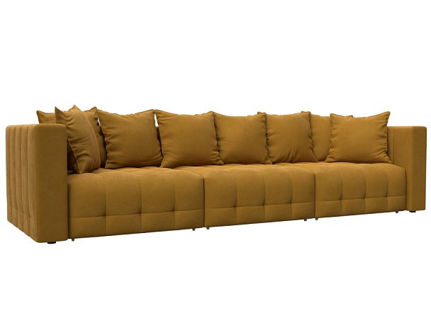 Диван прямой Лига-052 НПБ Лонг Велюр желтый - Вид 1