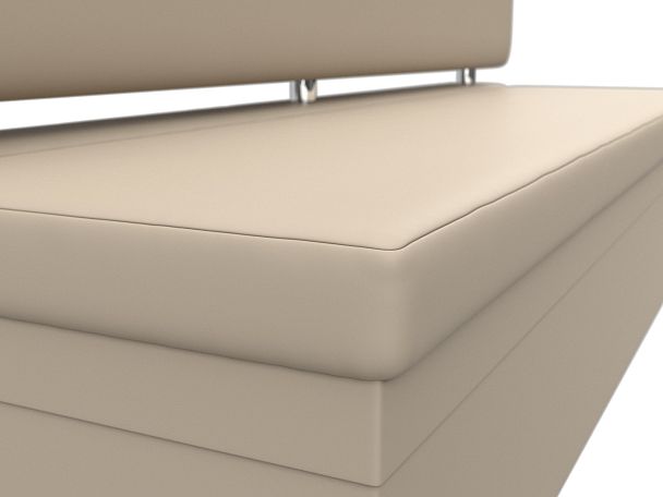 Кухонный прямой диван Стайл (полностью экокожа бежевая) - Вид 4