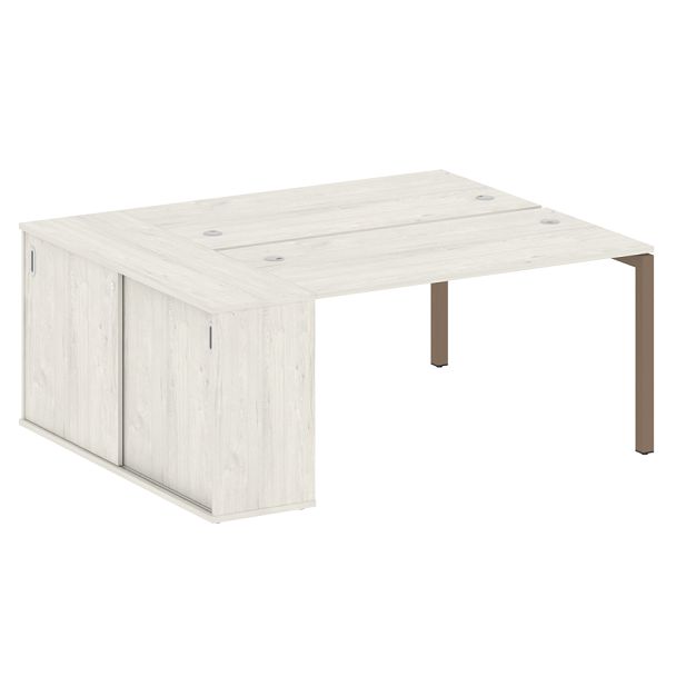 Metal System Quattro Р. ст. с шкафом-купе на П-образном м/к 50БП.РС-СШК-1.3 Т Дуб наварра/Мокко металл 1810*1475*750 - Вид 1