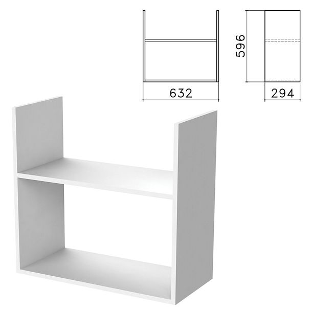 Полка навесная настенная "Бюджет", 632х294х596 мм, белый, 402668-290 - Вид 1