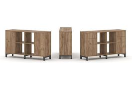 Стайл Проджект Набор стеллажа 1 сторон., 2 яр. SN.NS-241 Дуб Табак/Металл Антрацит 1488*400*881 - Фото предпросмотра