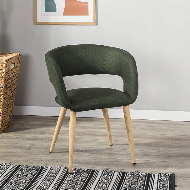 Кресло Hugs тёмно-зеленый/нат.дуб - Вид 8