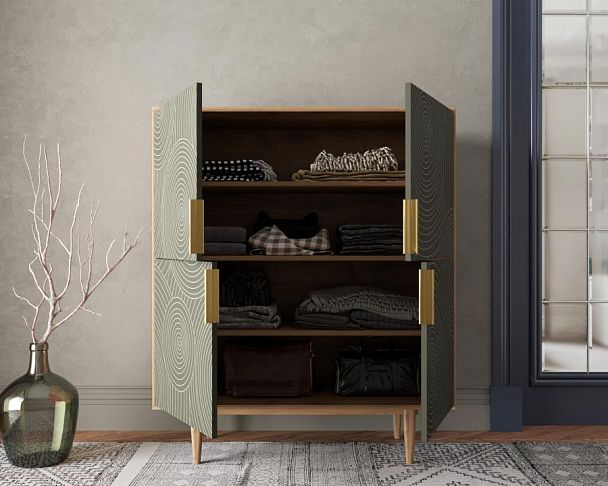 Большой комод с четырьмя дверками Line R19/browngrey - Вид 2