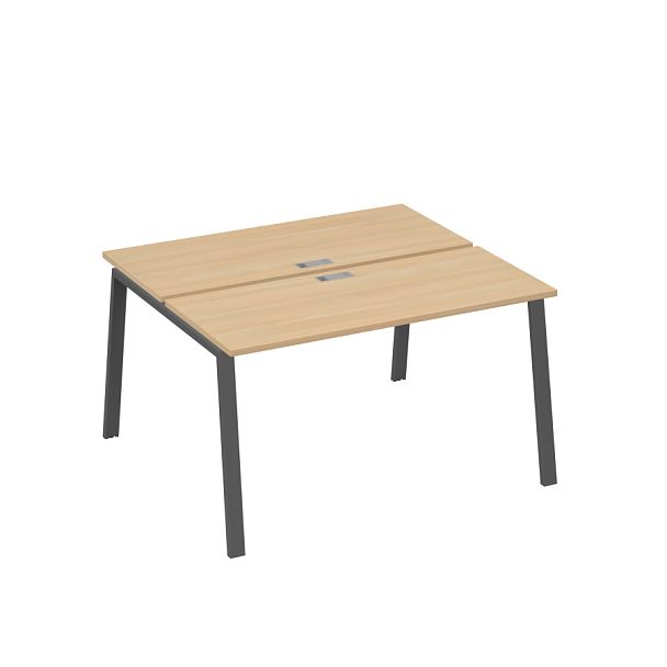 Станция 2х140 с опорами TRE офисная A4 А4 Б3 171  БП натуральный дуб / металлокаркас антрацит - Вид 1