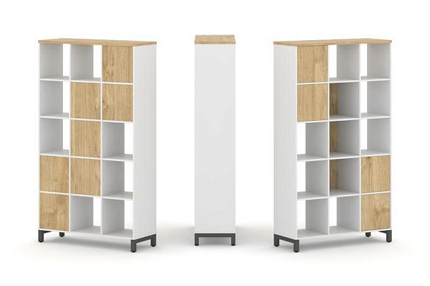 Стайл Проджект Набор стеллажа 1 сторон., 5 яр. SN.NS-531 Белый/Тиквуд Светлый/Металл Антрацит 1121*4 - Вид 1