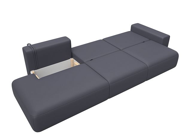 Диван прямой Лига-036 НПБ Модерн Лонг подлокотник справа Экокожа серый - Вид 9