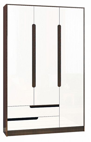 Шкаф 3-ств. Гавана (2200х1236х510) венге/акрил белый - Вид 1