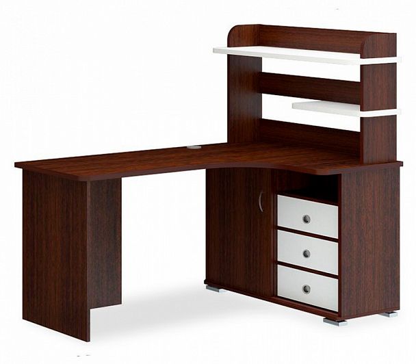 Стол компьютерный Домино СР-145 Белый/Венге правый - Вид 1