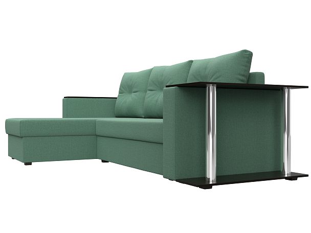 Диван угловой Атланта Лайт левый угол Рогожка зеленый - Вид 3
