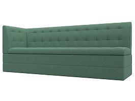 Диван кухонный Бриз с углом слева Рогожка зеленый - Фото предпросмотра
