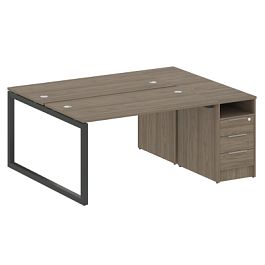 Metal System Quattro Р. ст. с тумбой на О-образном м/к 50БО.РС-СТП-2.3 Вяз/Антрацит металл 1812*1475*750 - Фото предпросмотра