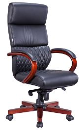 Кресло Everprof President Wood Экокожа Черный - Фото предпросмотра