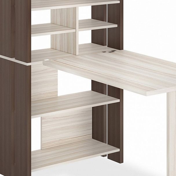 Стол компьютерный Домино Лайт СТЛ-ОВХ+С100Прям без тумбы Карамель/Шамони - Вид 3